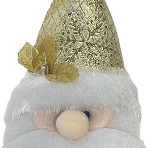 Plush Santa Claus Christmas Ornament with Assorted Gold Fabric Hats Keepsake